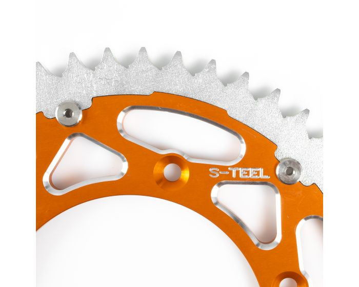 Couronne Bi-Métal S-TEEL Anti-Boue KTM/Husqvarna Pas 520 Noir/Orange 50 dents - vue 2